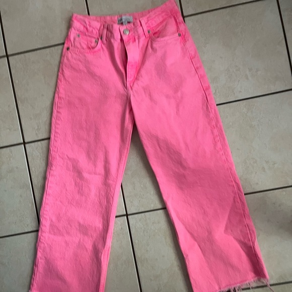 ZARA NEON PINK MID RISE JEANS - Picture 5 of 5